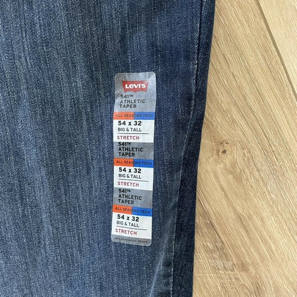 Levis 541 athletic taper mens jeans blue 54x32 $79.50 Big And Tall NEW Tech - Picture 5 of 6